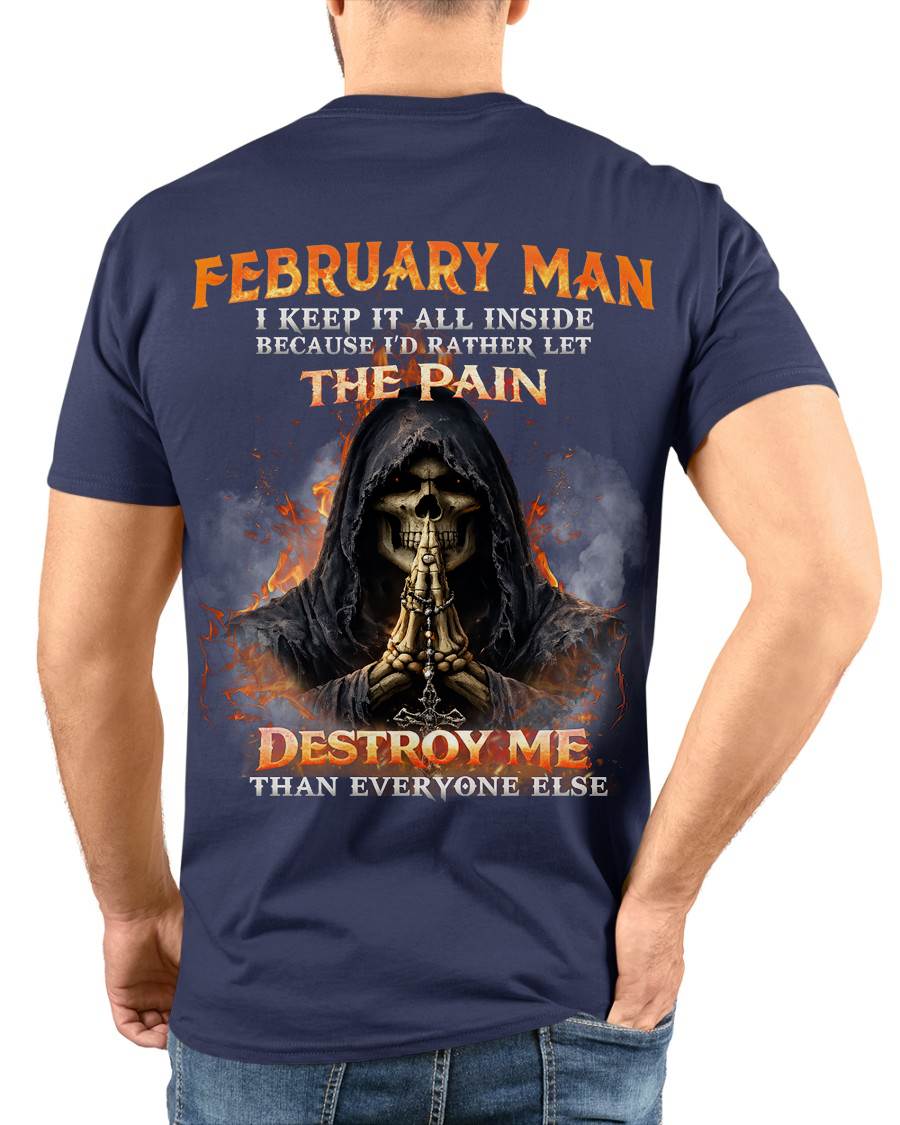 FEBRUARY MAN SKULL SHIRT – I KEEP IT ALL INSIDE DARK GOTHIC T-SHIRT - FOR MAN - TLEE02 (SKU2604-136-02)