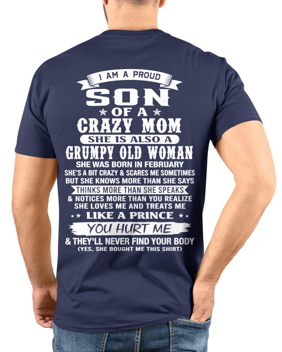 FEBRUARY - PROUD SON OF A CRAZY MOM - FROM MOM - TLEE02 (SKU2606-127-02)