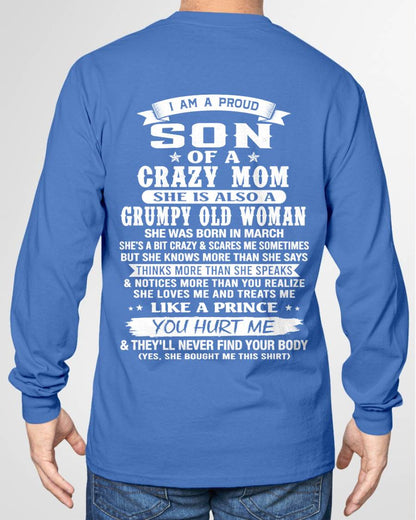 MARCH - PROUD SON OF A CRAZY MOM - FROM MOM - TLEE03 (SKU2606-127-03)