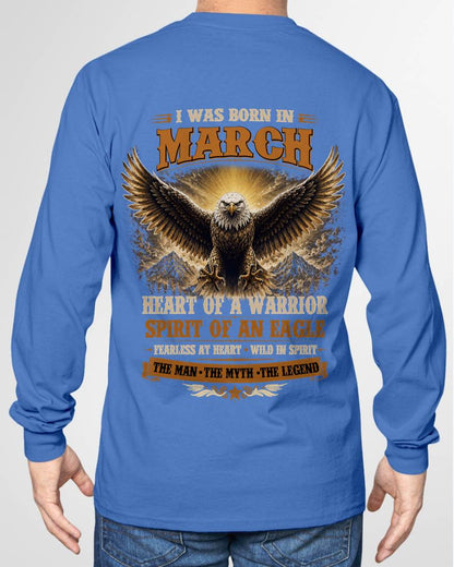 MARCH BORN WARRIOR EAGLE SHIRT DESIGN - FOR MAN - TLEE03 (SKU2605-225-03)