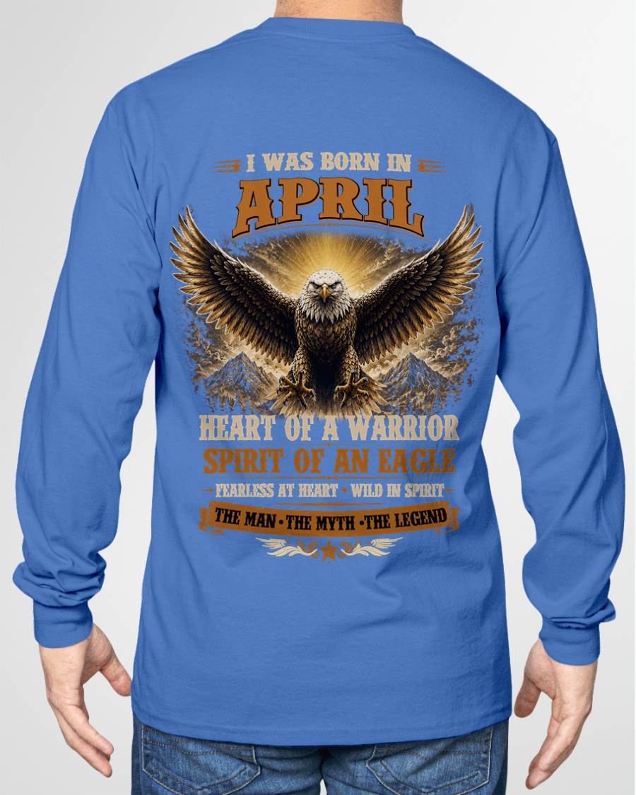 APRIL BORN WARRIOR EAGLE SHIRT DESIGN - FOR MAN - TLEE04 (SKU2605-225-04)