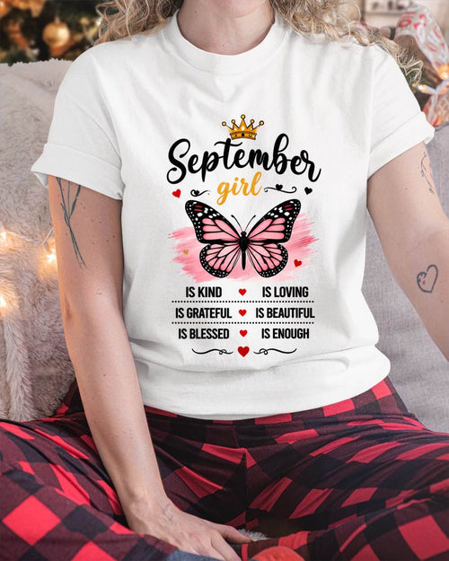 SEPTEMBER GIRL BUTTERFLY SHIRT - FOR WOMEN - TLEE09 (SKU2608-593-09)
