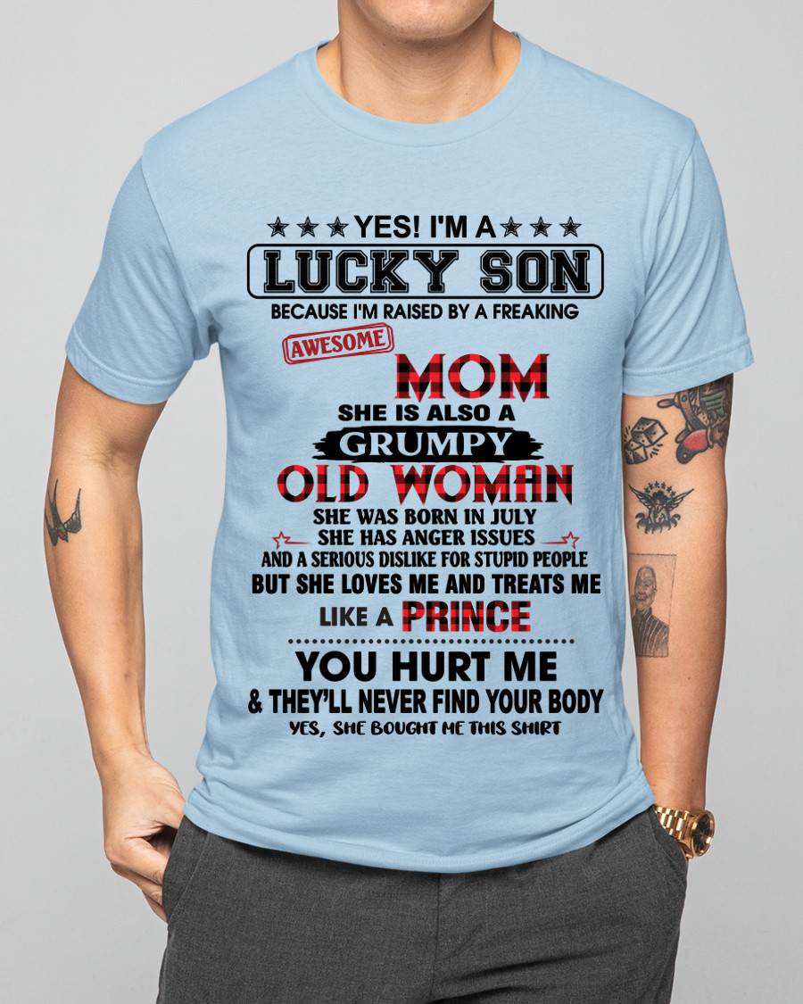 JULY - LUCKY SON – PROUD TO BE RAISED BY AN AWESOME MOM - FROM MOM - TLEE07 (SKU2603-106-07)