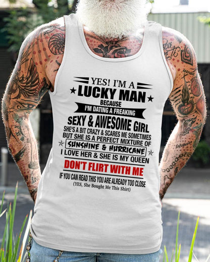 LUCKY MAN WITH AN AMAZING GIRLFRIEND TEE - FROM GF - TLEE00 (SKU2605-98-00)
