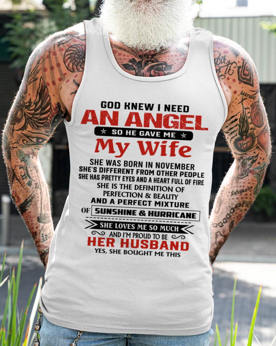NOVEMBER - GOD KNEW I NEEDED AN ANGEL SO HE GAVE ME MY WIFE - FROM WIFE - TLEE11 (SKU26T-01-54-11)