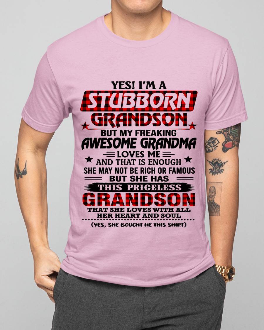 STUBBORN GRANDSON GRANDMA SHIRT - FROM GRANDMA - TLEE00 (SKU2608-86-00)