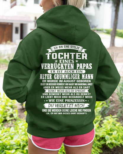 AUGUST / TOCHTER EINES VERRÜCKTEN PAPAS SHIRT - GESCHENK VOM PAPA - TLEE08 (SKU2606-230-08)