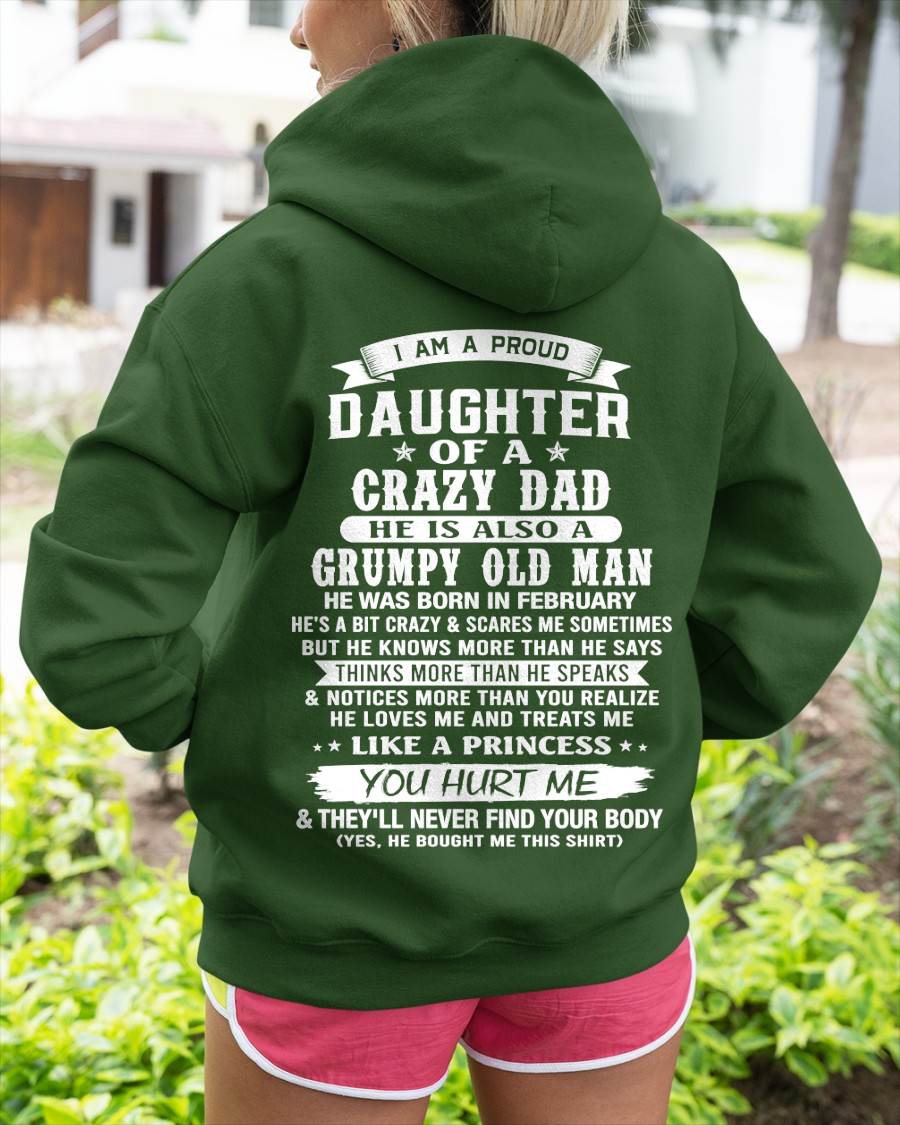 FEBRUARY - PROUD DAUGHTER OF A CRAZY DAD - FROM DAD - TLEE02 (SKU2606-70-02)