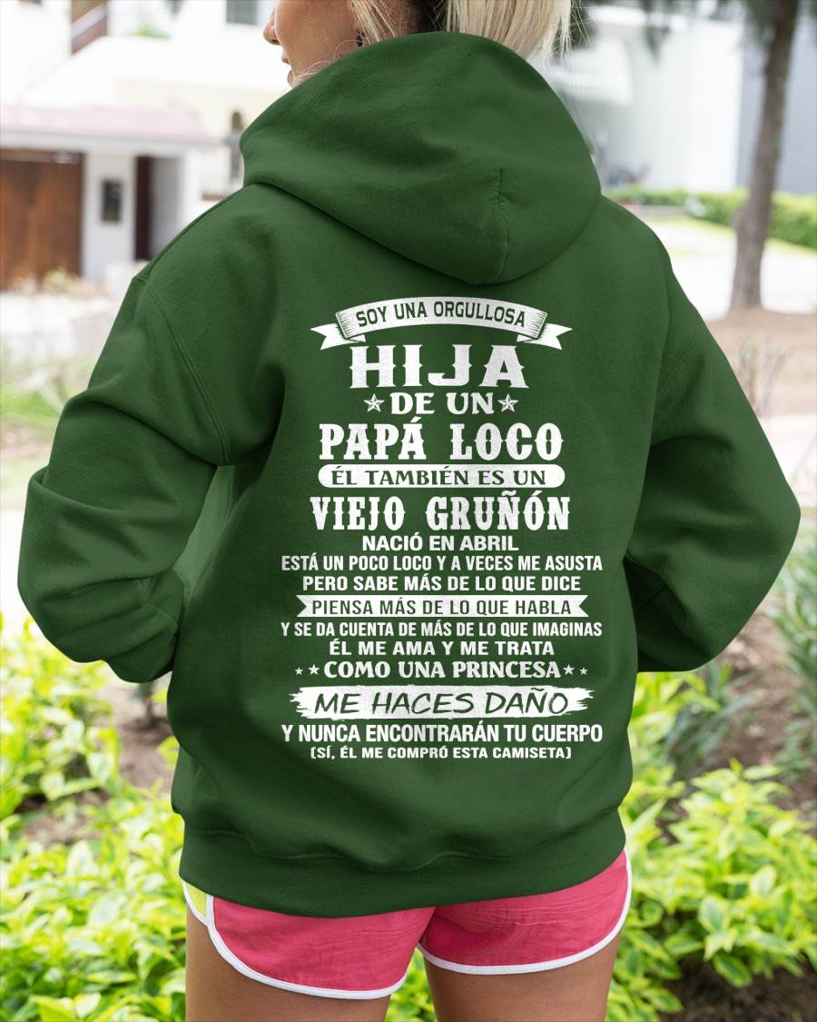 ABRIL / HIJA DE UN PAPÁ LOCO SHIRT - REGALO DE PAPÁ  - TLEE04 (SKU2606-229-04)