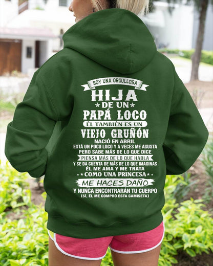 ABRIL / HIJA DE UN PAPÁ LOCO SHIRT - REGALO DE PAPÁ  - TLEE04 (SKU2606-229-04)