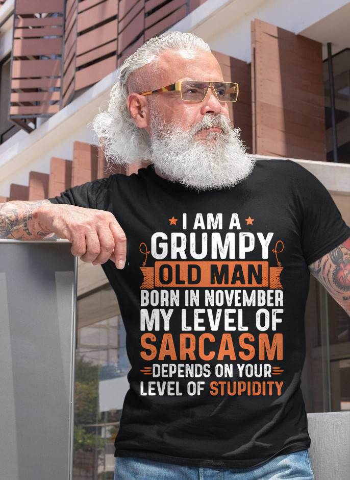 NOVEMBER - SARCASTIC LEVEL: DEPENDS ON YOUR STUPIDITY SHIRT - GIFT FOR MAN - TLEE11 (SKU10-70-11)