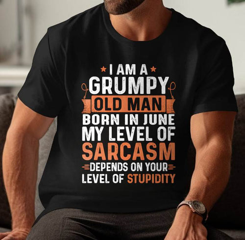 JUNE - SARCASTIC LEVEL: DEPENDS ON YOUR STUPIDITY SHIRT - GIFT FOR MAN - TLEE06 (SKU10-70-06)