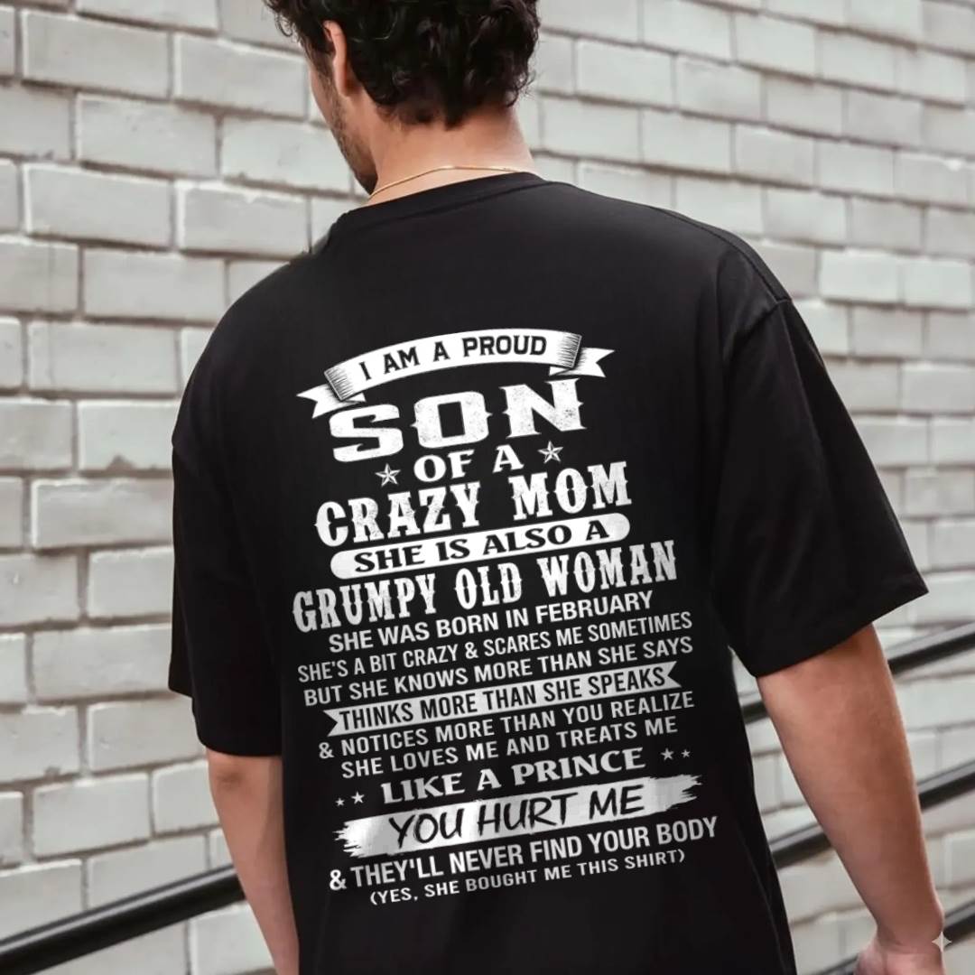 FEBRUARY - PROUD SON OF A CRAZY MOM - FROM MOM - TLEE02 (SKU2606-127-02)