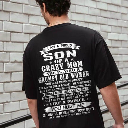 AUGUST - PROUD SON OF A CRAZY MOM - FROM MOM - TLEE08 (SKU2606-127-08)