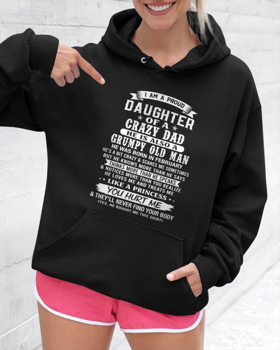 FEBRUARY CRAZY DAD PROUD DAUGHTER SHIRT - FROM DAD - TLEE02 (SKU2607-221-02)