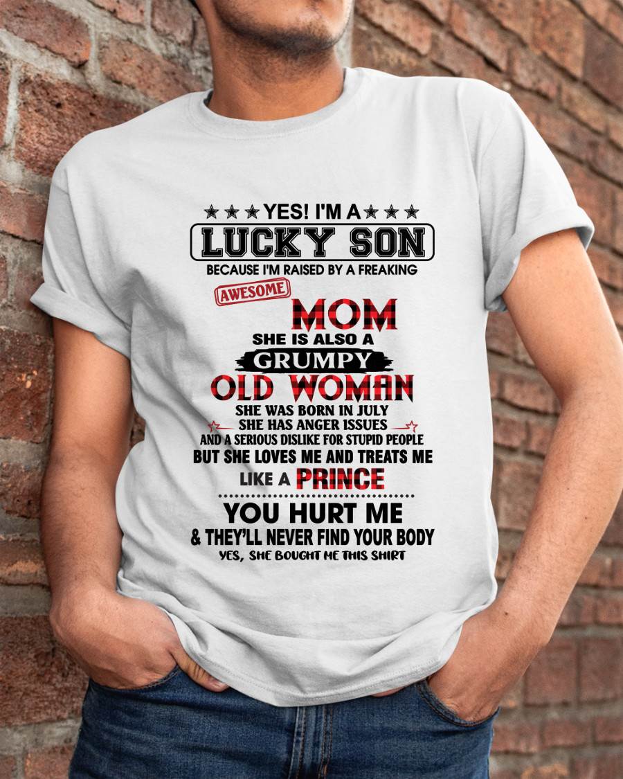JULY - LUCKY SON – PROUD TO BE RAISED BY AN AWESOME MOM - FROM MOM - TLEE07 (SKU2603-106-07)