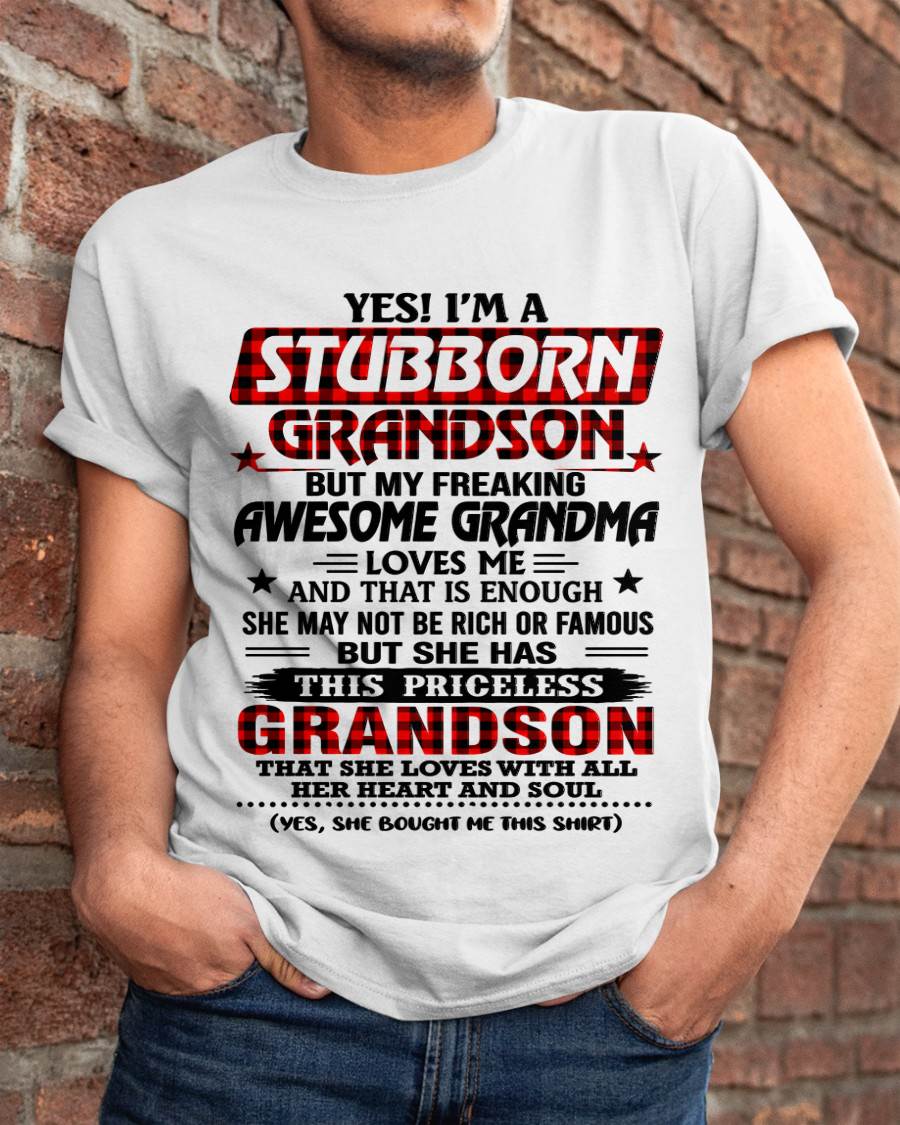 STUBBORN GRANDSON GRANDMA SHIRT - FROM GRANDMA - TLEE00 (SKU2608-86-00)