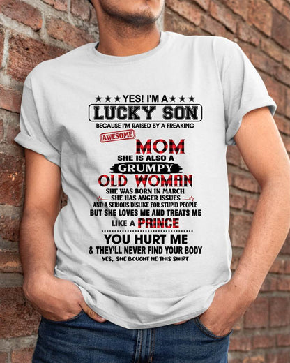 MARCH - LUCKY SON – PROUD TO BE RAISED BY AN AWESOME MOM - FROM MOM - TLEE03 (SKU2603-106-03)