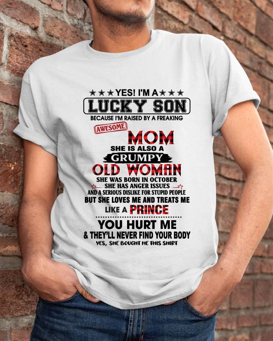 OCTOBER - LUCKY SON – PROUD TO BE RAISED BY AN AWESOME MOM - FROM MOM - TLEE10 (SKU2603-106-10)