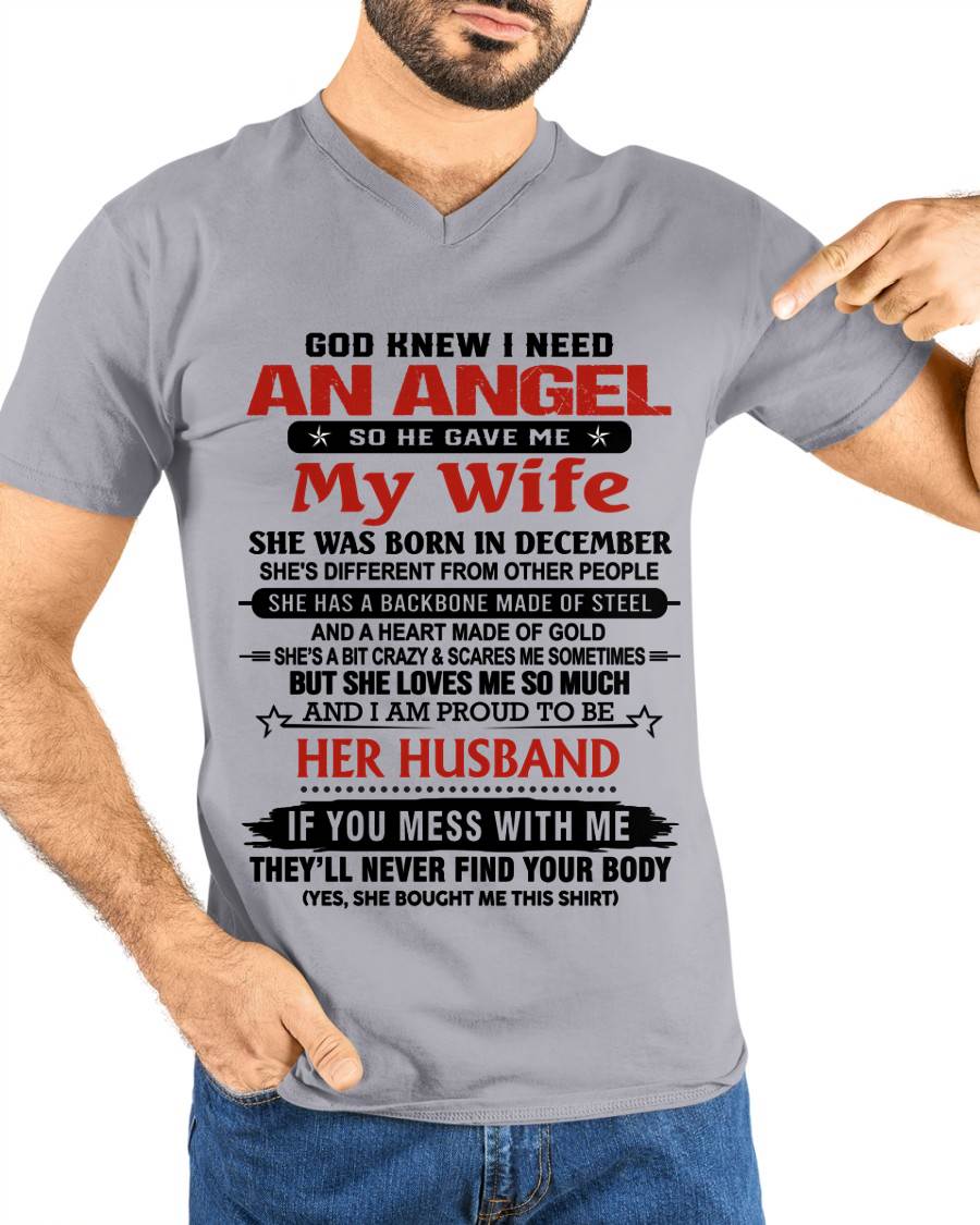 DECEMBER - WHEN I NEEDED AN ANGEL, GOD GAVE ME MY WIFE. PROUD TO BE HER HUSBAND - FROM WIFE - TLEE12 (SKU26T-01205-12)