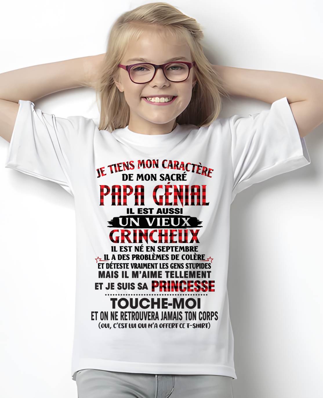 SEPTEMBRE / FILLE À PAPA GÂTÉE ET FIÈRE - CADEAU DE PAPA - TLEE09 (SKU2605-355-09)