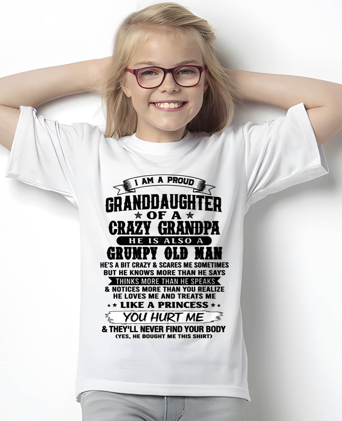 PROUD GRANDDAUGHTER OF A CRAZY GRANDPA - FROM GRANDPA - TLEE00 (SKU2607-114-00)