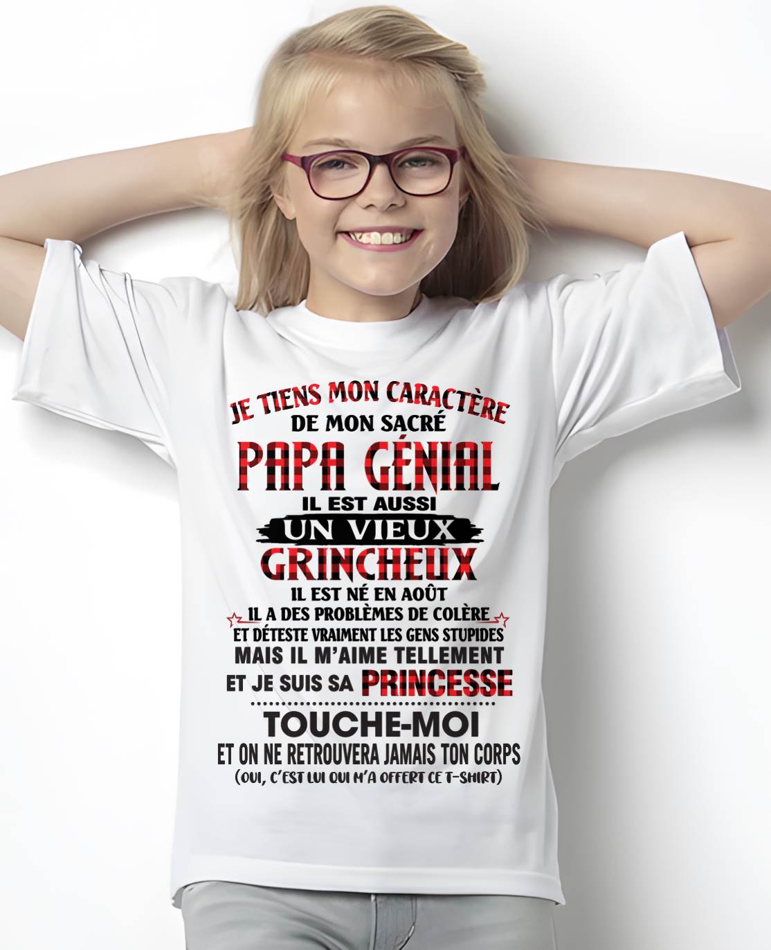 AOÛT / FILLE À PAPA GÂTÉE ET FIÈRE - CADEAU DE PAPA - TLEE08 (SKU2605-355-08)