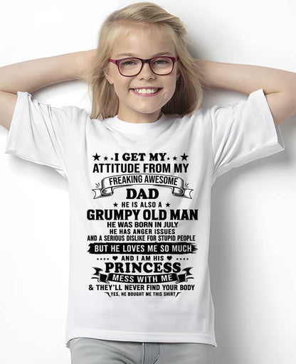 JULY - AWESOME DAD PRINCESS SHIRT - FROM DAD - TLEE07 (SKU2607-352-07)