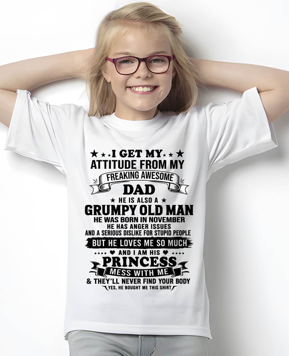NOVEMBER - AWESOME DAD PRINCESS SHIRT - FROM DAD - TLEE11 (SKU2607-352-11)