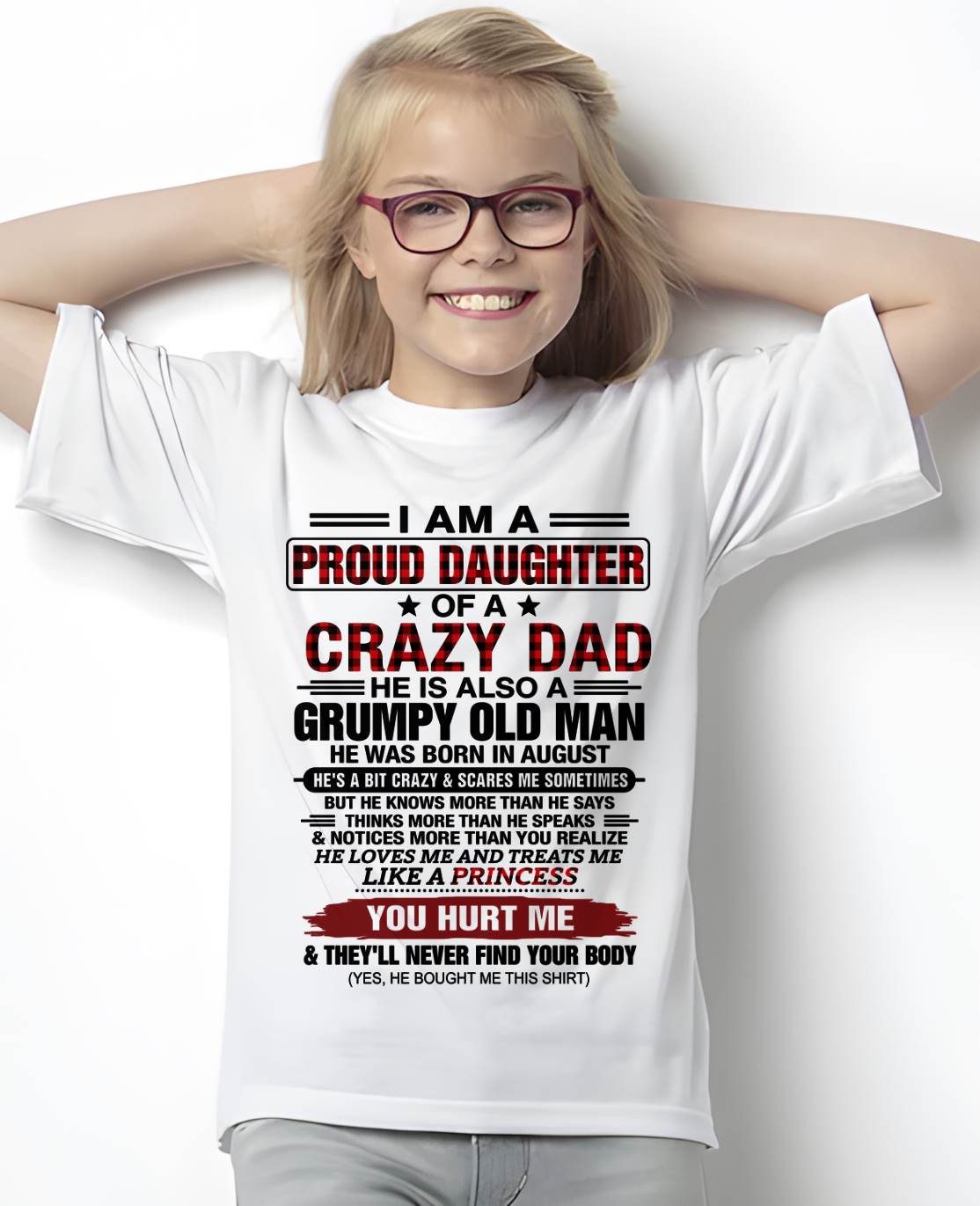 AUGUST - BEST DAD BEST DAUGHTER SHIRT - FROM DAD - TLEE08 (SKU2608-27-08)