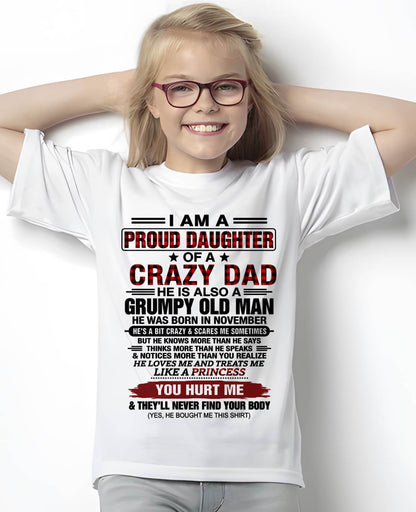 NOVEMBER - BEST DAD BEST DAUGHTER SHIRT - FROM DAD - TLEE11 (SKU2608-27-11)
