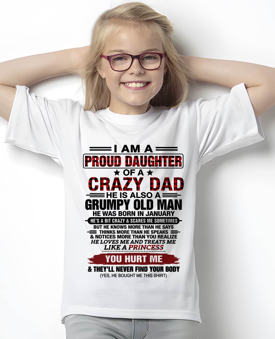 JANUARY - BEST DAD BEST DAUGHTER SHIRT - FROM DAD - TLEE01 (SKU2608-27-01)