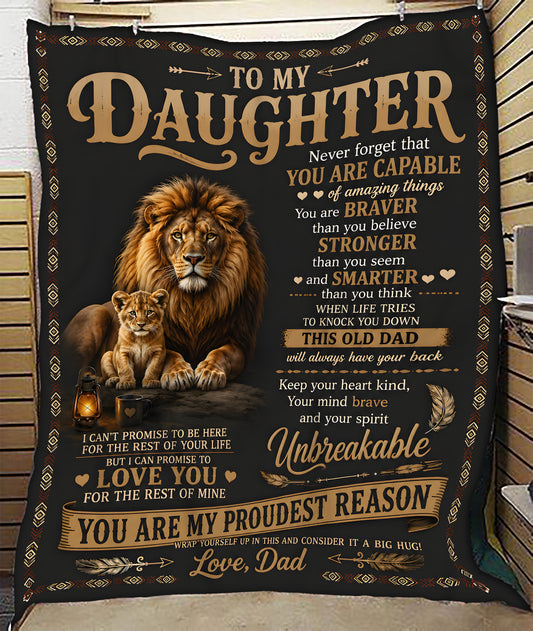 Special Gift For Your Daughter Blanket - From Dad (SKU2608-340)