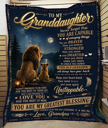 Special Gift For Your Granddaughter Blanket - From Grandpa (SKU2606-84)