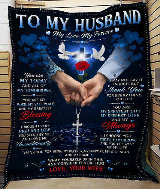 Special Gift For Your Husband Blanket - From Wife (SKU2607-168)