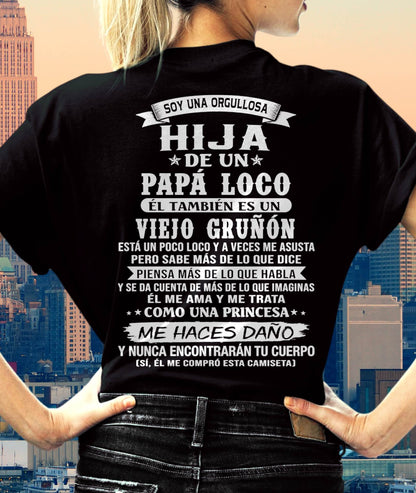 HIJA DE UN PAPÁ LOCO SHIRT - REGALO DE PAPÁ  - TLEE00 (SKU2606-229-00)
