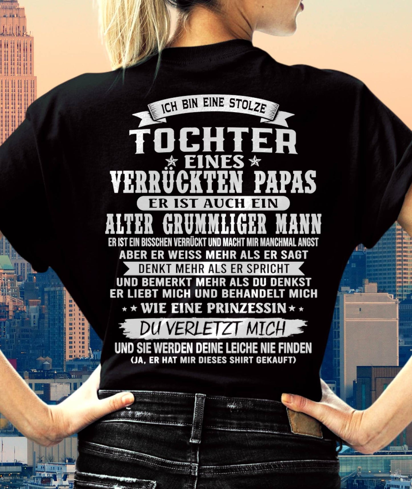 TOCHTER EINES VERRÜCKTEN PAPAS SHIRT - GESCHENK VOM PAPA  - TLEE00 (SKU2606-230-00)