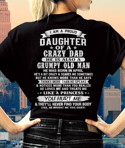 APRIL - PROUD DAUGHTER OF A CRAZY DAD - FROM DAD - TLEE04 (SKU2606-70-04)