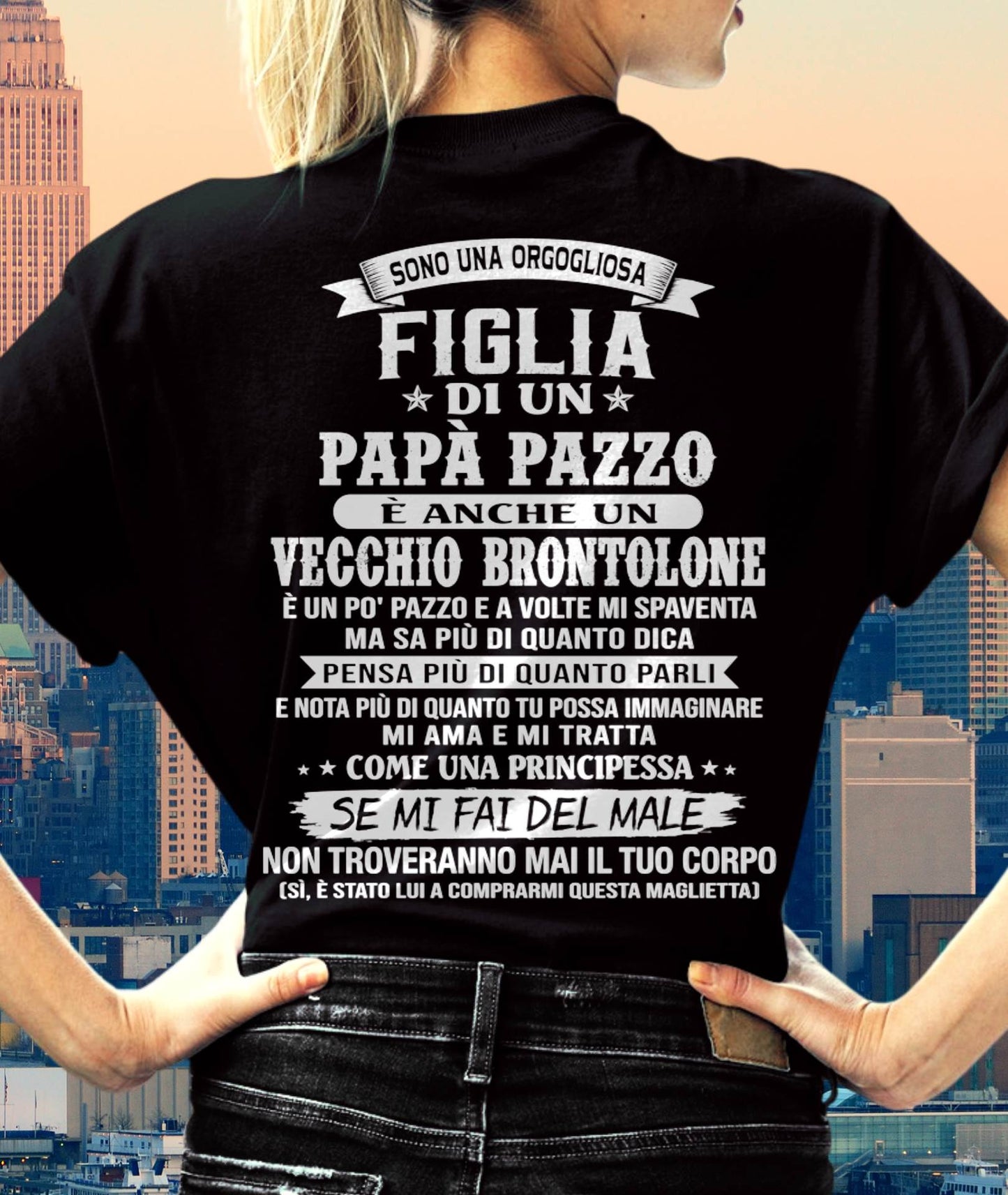 FIGLIA DI UN PAPÀ PAZZO - REGALO DA PAPÀ  - TLEE00 (SKU2606-155-00)
