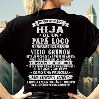 HIJA DE UN PAPÁ LOCO SHIRT - REGALO DE PAPÁ  - TLEE00 (SKU2606-229-00)