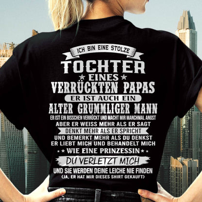 TOCHTER EINES VERRÜCKTEN PAPAS SHIRT - GESCHENK VOM PAPA  - TLEE00 (SKU2606-230-00)