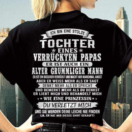 TOCHTER EINES VERRÜCKTEN PAPAS SHIRT - GESCHENK VOM PAPA  - TLEE00 (SKU2606-230-00)