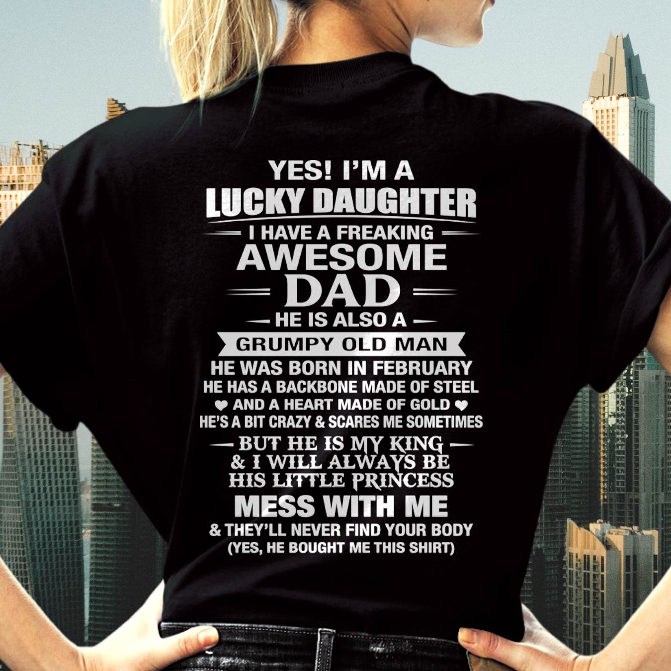 FEBRUARY - BEHIND EVERY STRONG GIRL IS AN AWESOME DAD - FROM DAD - TLEE02 (SKU2605-405-02)