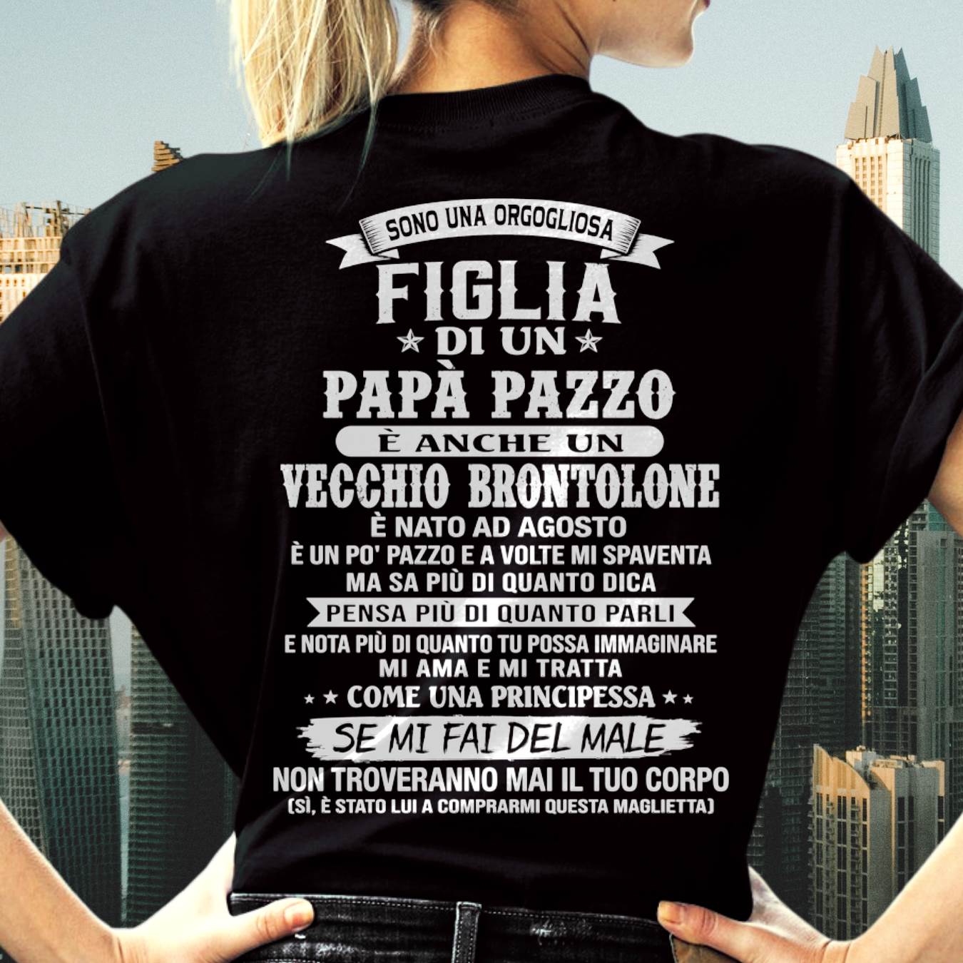 AGOSTO / FIGLIA DI UN PAPÀ PAZZO - REGALO DA PAPÀ  - TLEE08 (SKU2606-155-08)