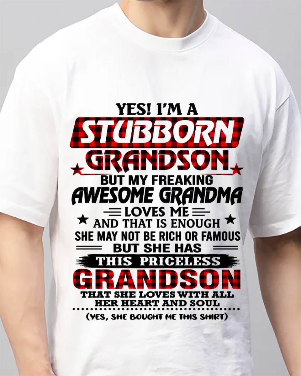 STUBBORN GRANDSON GRANDMA SHIRT - FROM GRANDMA - TLEE00 (SKU2608-86-00)