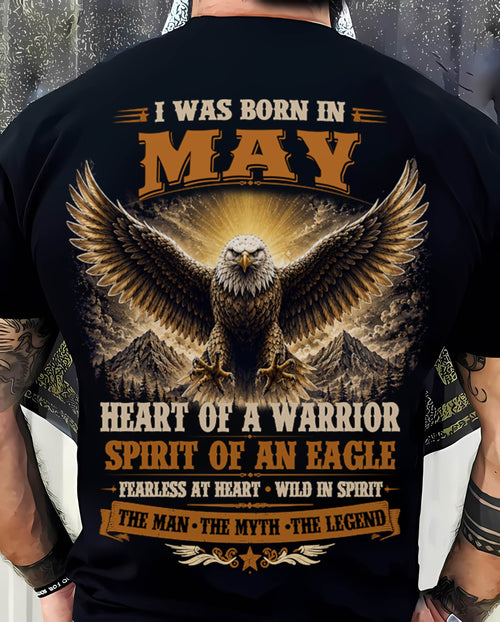 MAY BORN WARRIOR EAGLE SHIRT DESIGN - FOR MAN - TLEE05 (SKU2605-225-05)