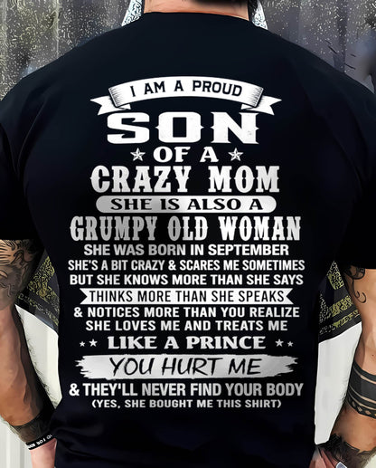 SEPTEMBER - PROUD SON OF A CRAZY MOM - FROM MOM - TLEE09 (SKU2606-127-09)
