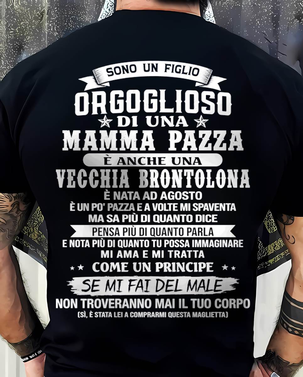 AGOSTO / FIGLIO DI UNA MAMMA PAZZA - REGALO DA MAMMA  - TLEE08 (SKU2606-204-08)