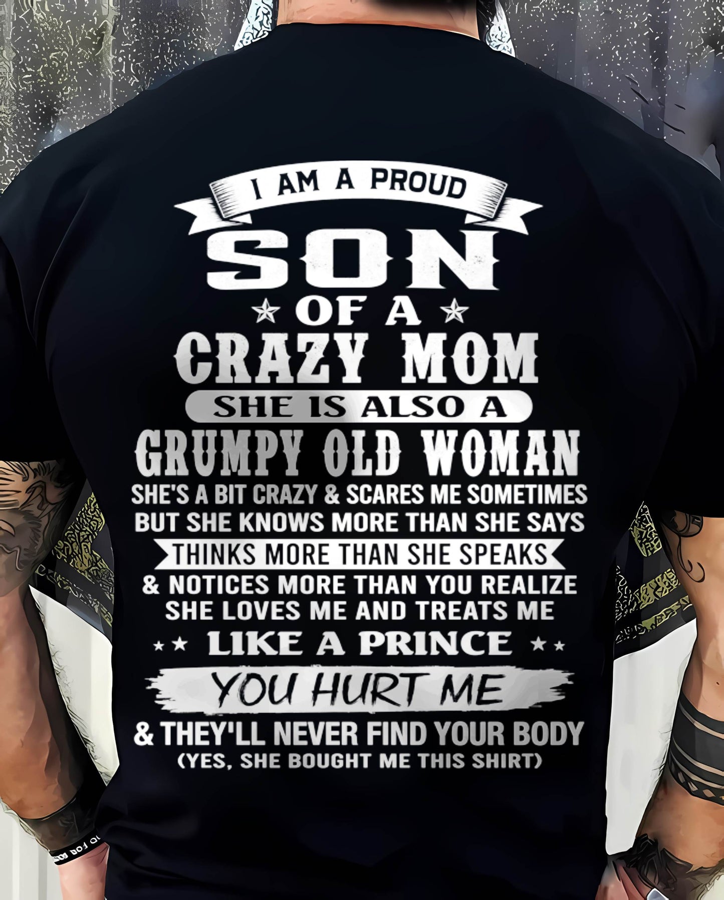 PROUD SON OF A CRAZY MOM - FROM MOM - TLEE00 (SKU2606-127-00)