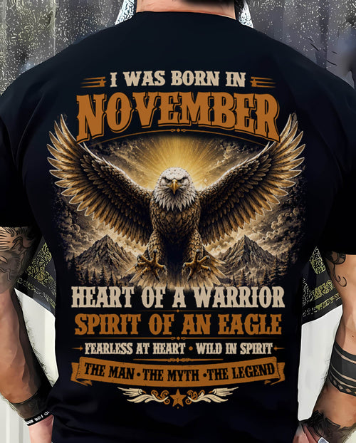 NOVEMBER BORN WARRIOR EAGLE SHIRT DESIGN - FOR MAN - TLEE11 (SKU2605-225-11)